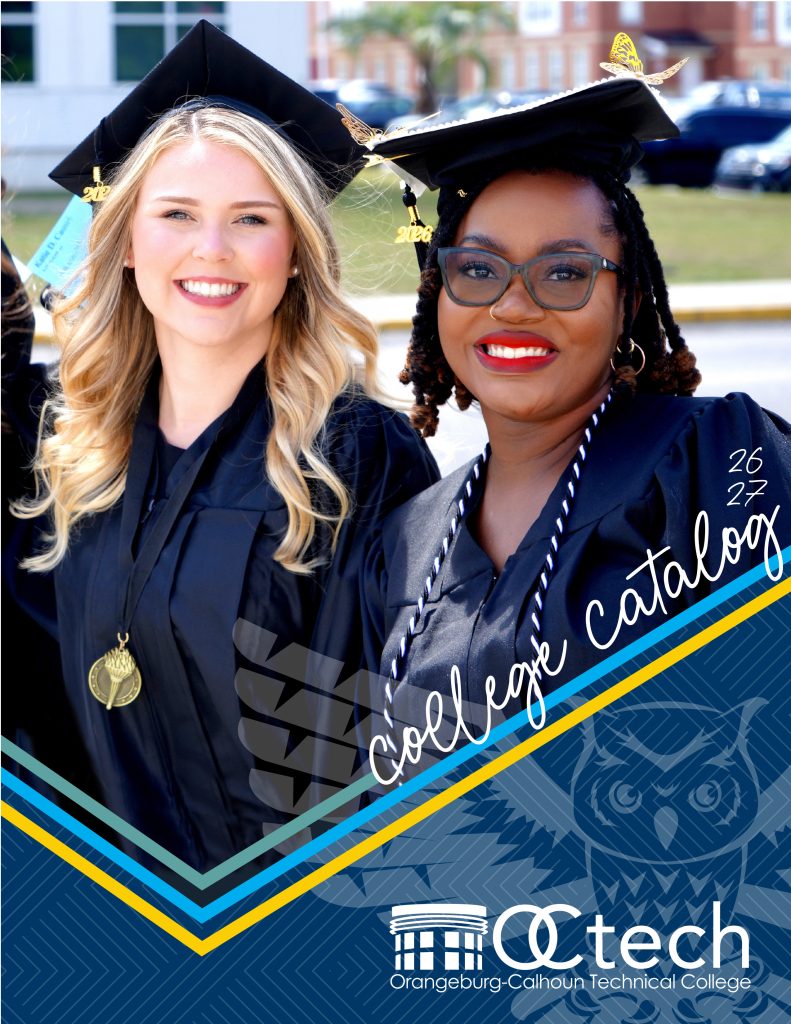 2026-2027 catalog cover image of two OCtech graduates