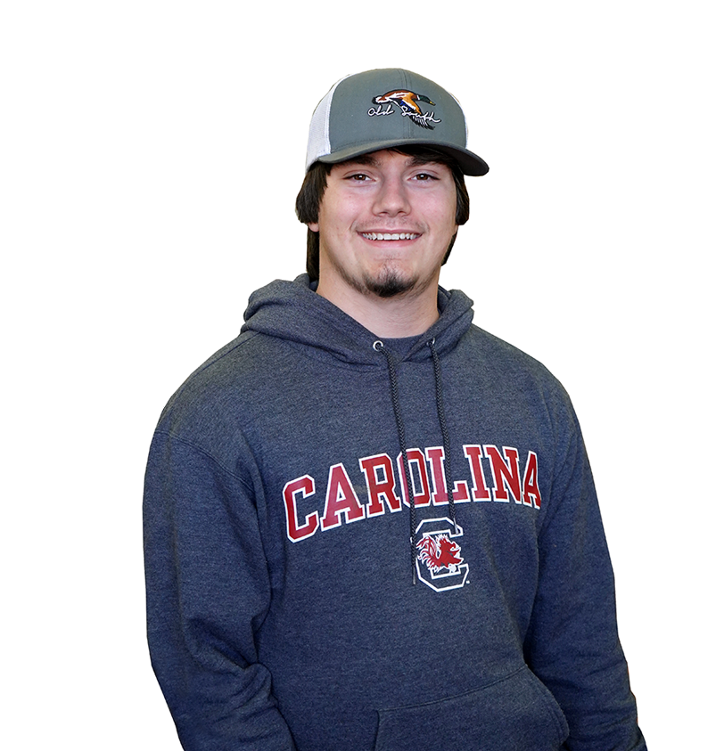 smiling student in sweatshirt and hat